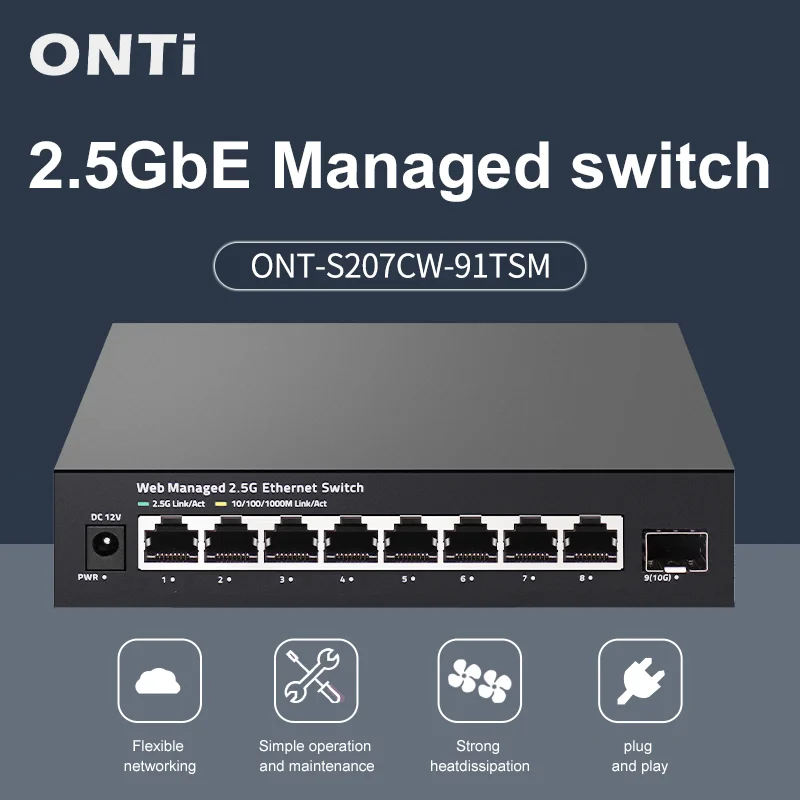 ONTi สวิตช์แบบมีระบบจัดการ 2.5 - Sfp+ 10G Managed Switch 8 Port บทวิจารณ์และราคา